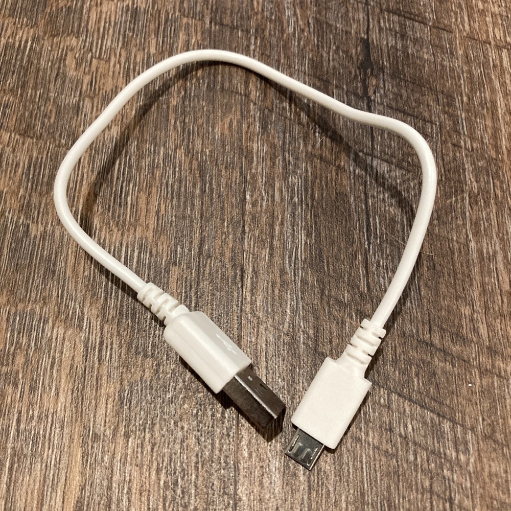 USB Micro USB Cable Charger Cord, White, 11 in